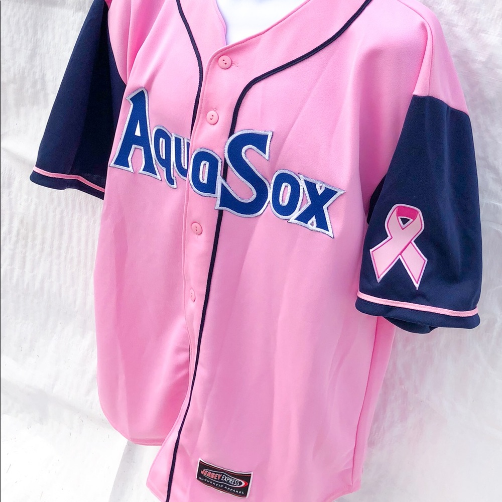 โพ๏ธ2006 Aquasox Steven Baron signed Jersey breastcancer awareness - Picture 11 of 15
